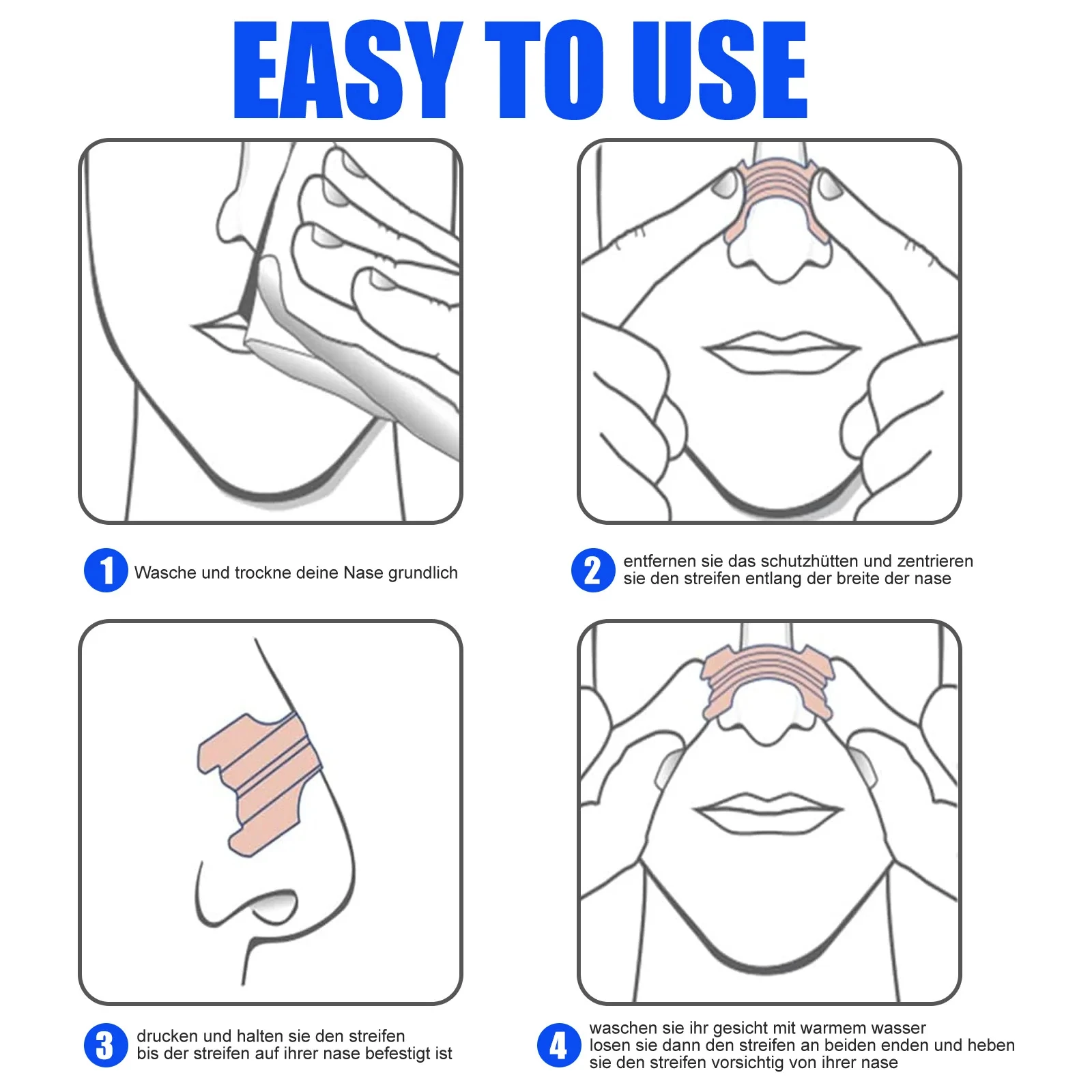 30/60/90/200Pieces Anti Snoring Nose Strips Pads for Breathing Correction Expansion Breathable Sleep Nasal Patches Nasal Strips