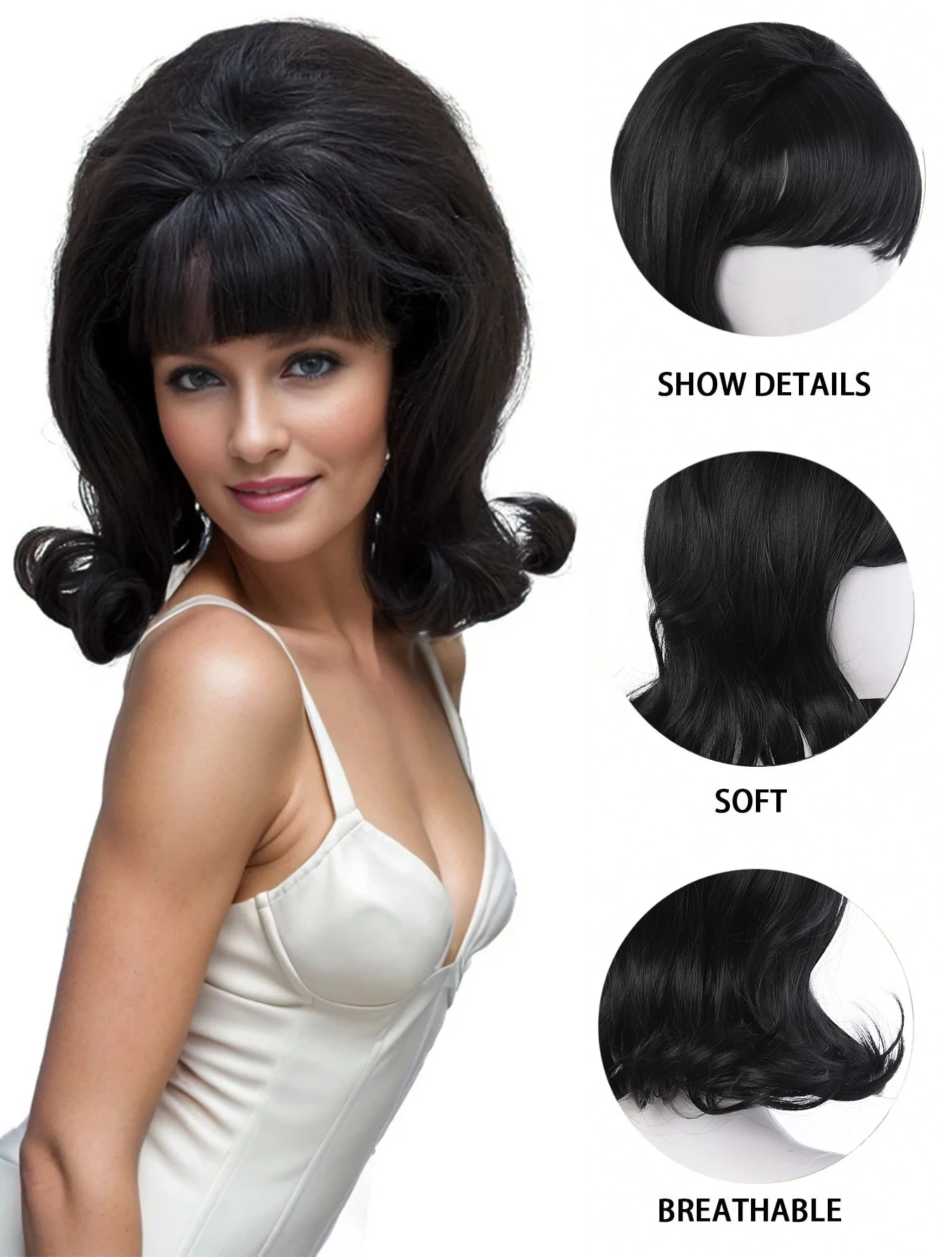 Synthetic Black Short Straight Wig For Women