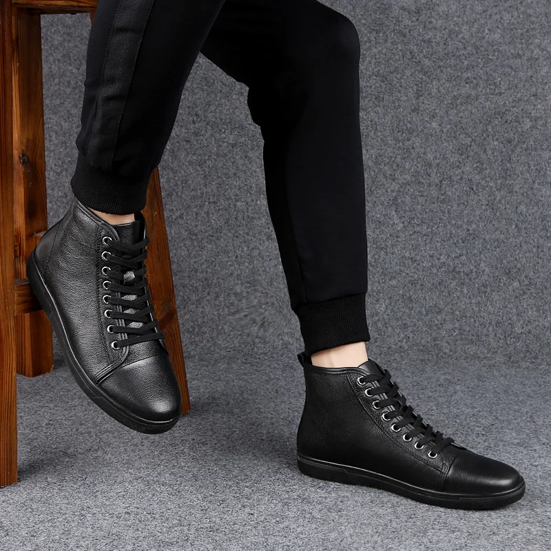 Herren Winterstiefel Aus Echtem Leder Für Warme Outdoor Tage_voghion.com