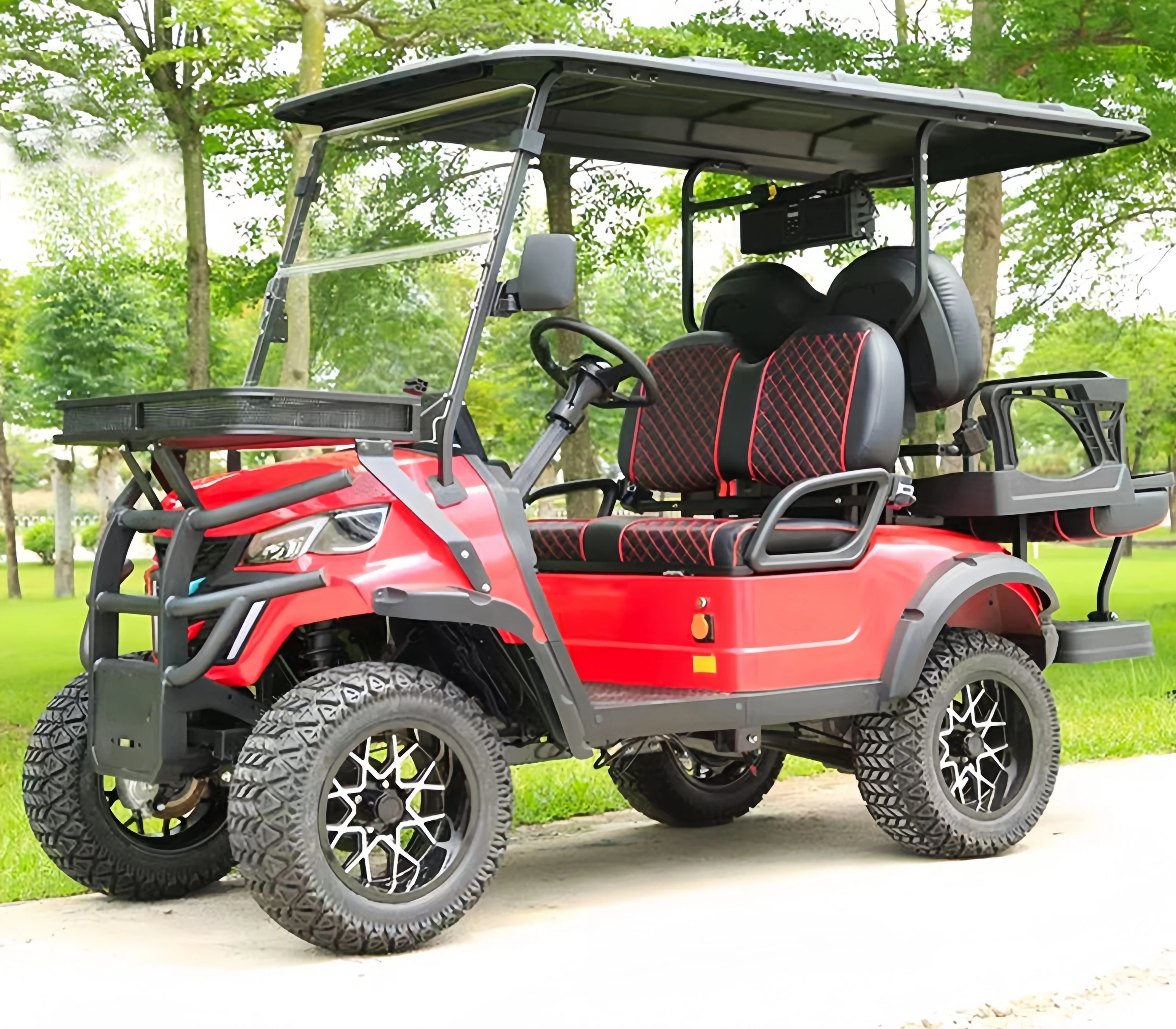 Cheap Luxury 4+2 Seater Low Speed Vehicle 4 Wheel Drive Push Electric Golf Cart For Sale