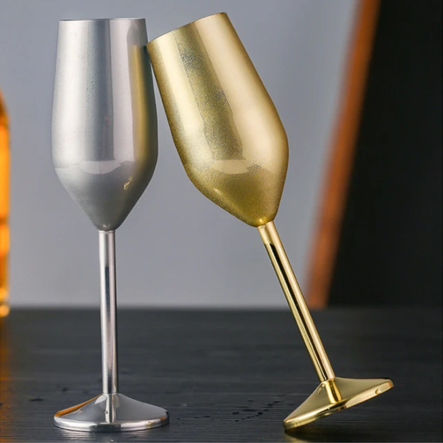 Nordic Drop Resistant Stainless Steel Wine Glass Tall Wine Glass Thickened  Metal Wine Glass Creative Bar Wine Glass Utensils