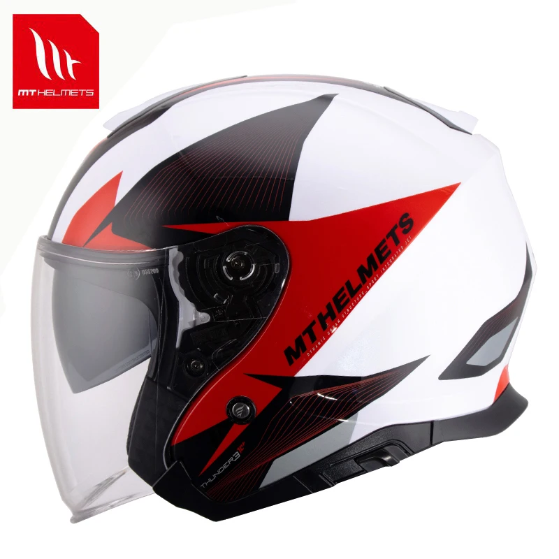 

Original MT Unisex Motorcycle Motorbike Double Visors 3/4 Open Face Helmet Racing Riding Protection Equipment Cascos Para Moto