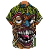 3d Skull Hawaiian Shirt for Man Oversized Casual Men's Shirts Streetwear Beach Summer Male Short Sleeve Blouse Trendy Tops Tees 2