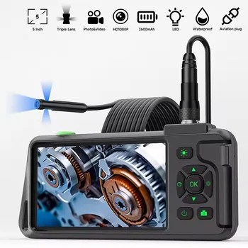 5In HD 1080P Borescope Auto Focus Dual Lens 6LED WP for Automotive AC Duct Pipeline Detection Machinery Repair Plumbing Check 1