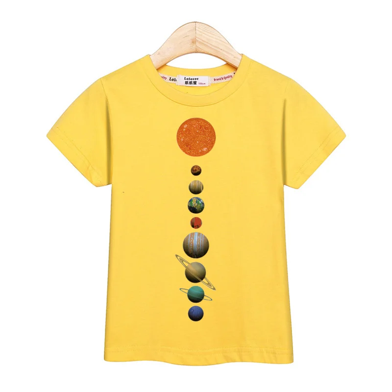 2024 New Children Summer Tops Astronaut Cartoon T-shirt Baby Boys Short Sleeves Shirt 3-14T US Size Clothing 4