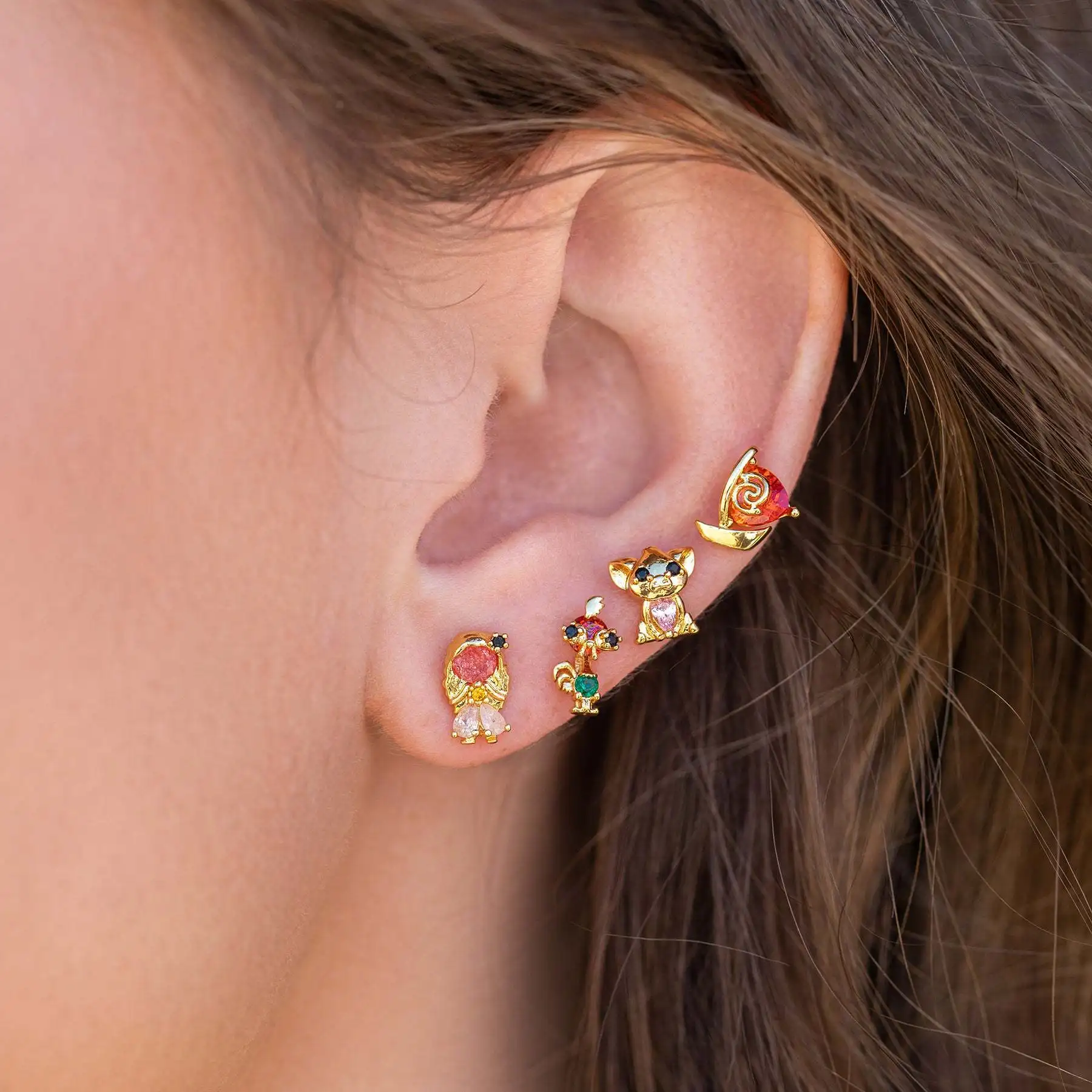 Zarte einfache blaue Kristall Ohrstecker für Frauen Regenbogen Zirkon Ohrringe Mädchen Party Hochzeit Verlobung Schmuck – Detail 9