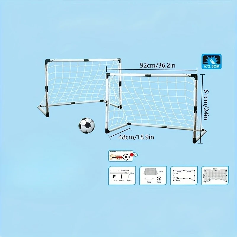 1 set folding soccer goal set pp material portable indoor/outdoor football net with removable training equipment with football 1 set Folding Soccer Goal Set PP Material Portable Indoor/Outdoor Football Net with Removable Training Equipment with Football 5