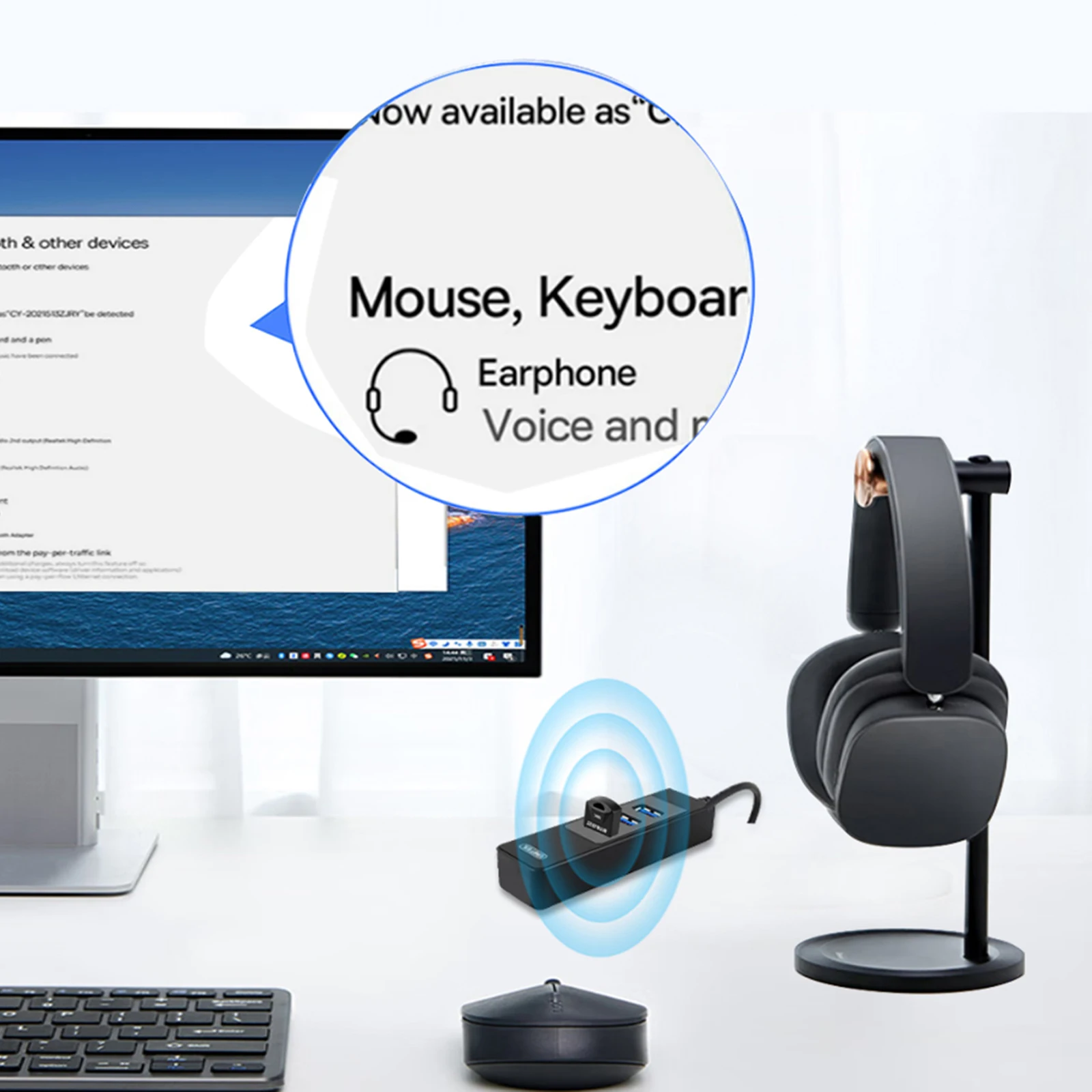 무선 USB 어댑터 USB BT 6.0 5.4 어댑터 드라이버가 필요 없는 무선 오디오 송신기 PC Windows 11/10/8.1용 낮은 대기 시간