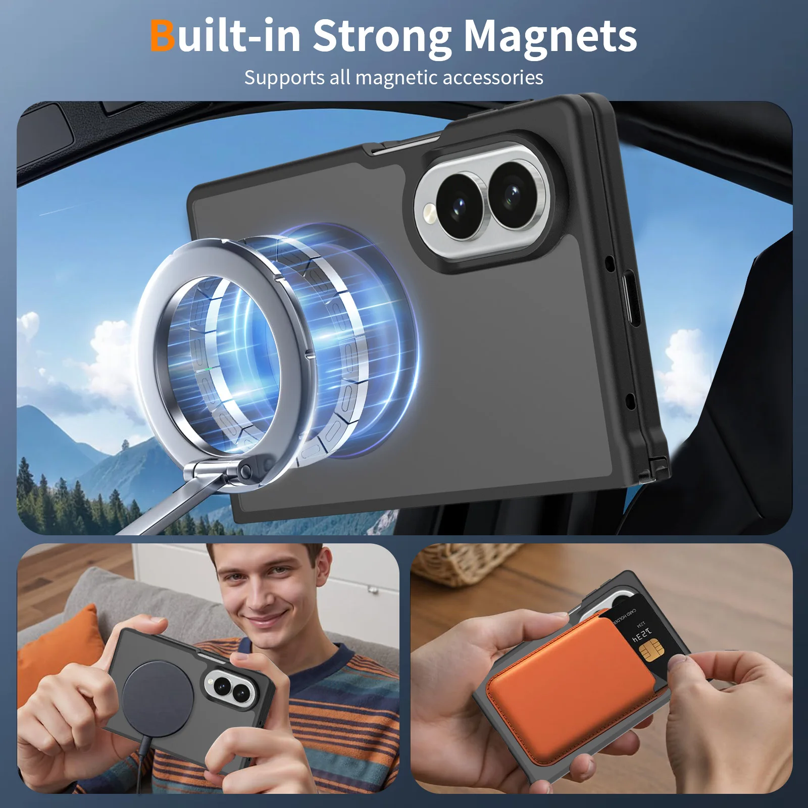 Magnetic Matte Translucent Shockproof Phone Case