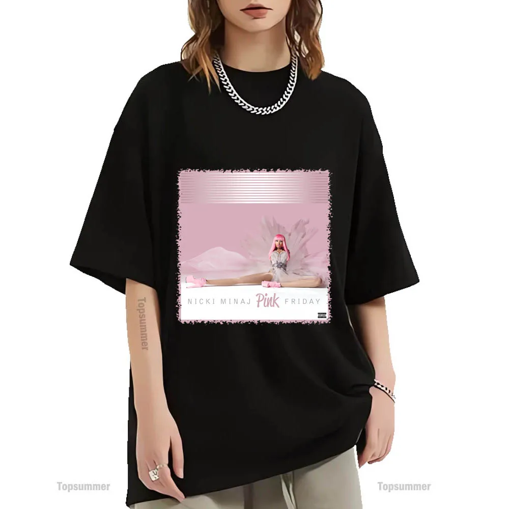

Nicki Minaj Pink Friday Album Tour T Shirt Man Emo Streetwear Black T-Shirt Woman Pop Harajuku Graphic Print Tshirts