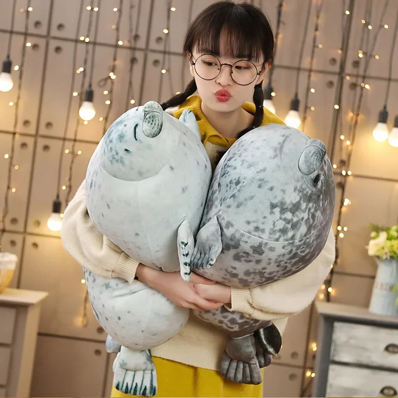 3D Novelty Sea Lion Plush Toy and Throw Pillow - Soft and Cute Housewarming Gift