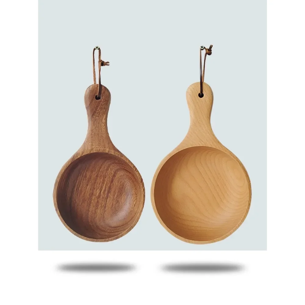 *Solid Wood Water Scoop Household Beech Water Wood Wine Scoop Wooden