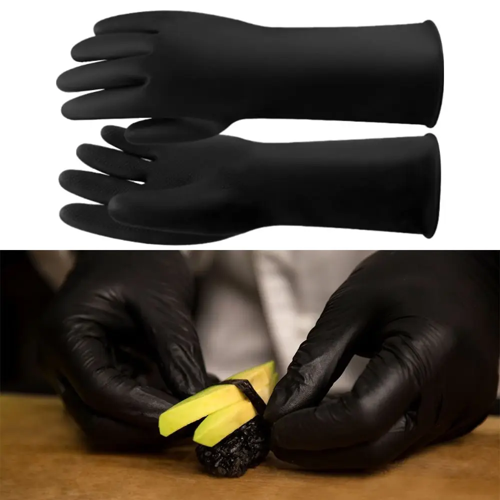 

Black Work Safe Gloves 35/45/55cm Rubber Household Gloves Wear-Resistant Corrosion Prevention Acid and Alkali Resistant Gloves