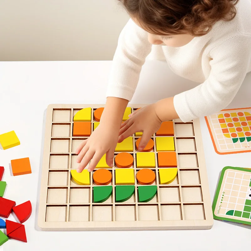 Montessori Cognition Puzzle Board Logical Training Matching Game Early Educational Toys Gifts For Children Kids Baby 2