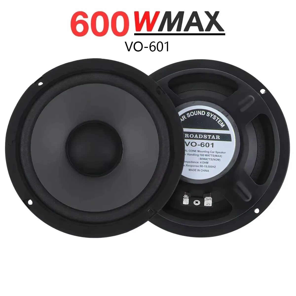 6inch Speaker Car Stereo Audio Coaxial Speaker Audio 600W Car Accessories Full Frequency