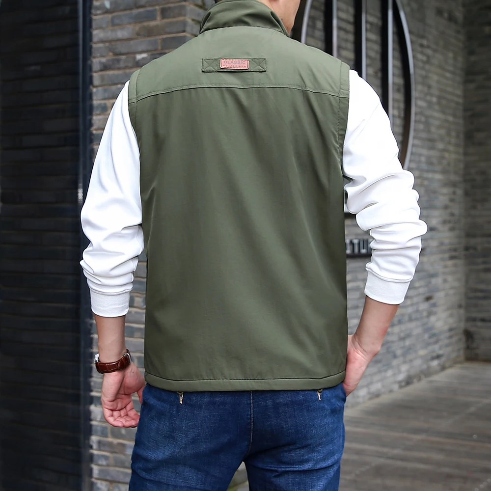 Men's Leather Fishing Vest Windproof Breathable Outdoor