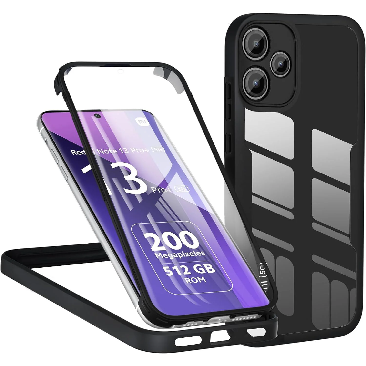 

360 полноразмерный двухсторонний защитный чехол для экрана Xiaomi Redmi Note 13 Pro Plus 13 5G 13 Pro 12 4G 11, противоударный чехол для телефона