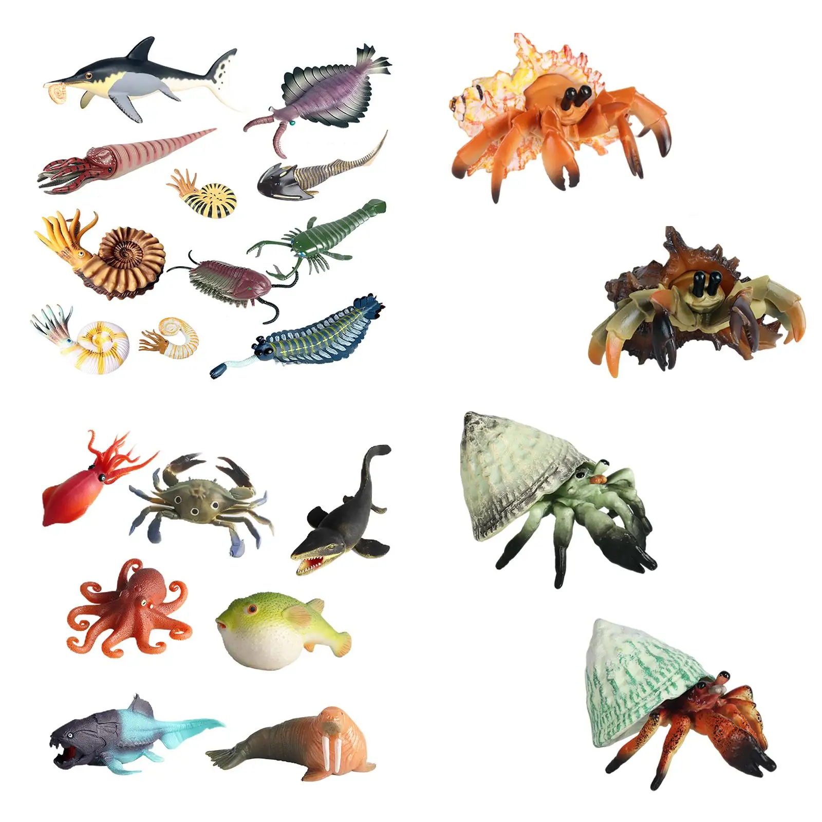 Marine Animals Figure, Statues Playset Sea Animal Model, Teaching Prop Classrooms Party Favors Desktop Decoration