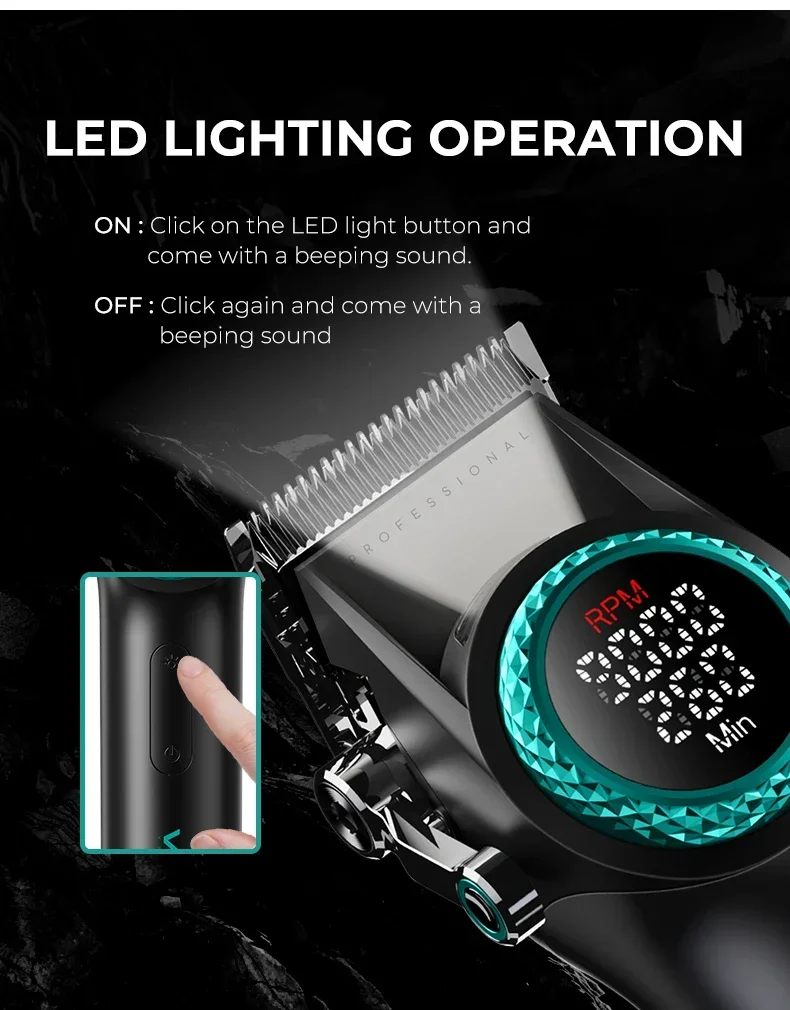 Trimmer Professional Hair Cutting Machine Cordless Hair Clippers Barber Electric