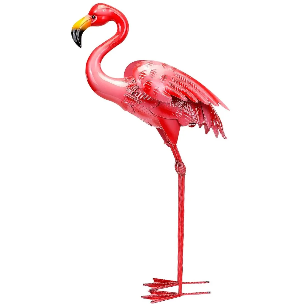 OutdoorFlamingoStatuesandSculpturesGardenandCourtyardMetal