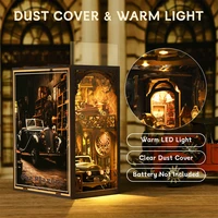 Book Nook Kit Classic Car F1 DIY Wooden Puzzle Bookshelf Insert Decor Dollhouse Model Bookend Building Home Decoration Gifts 2
