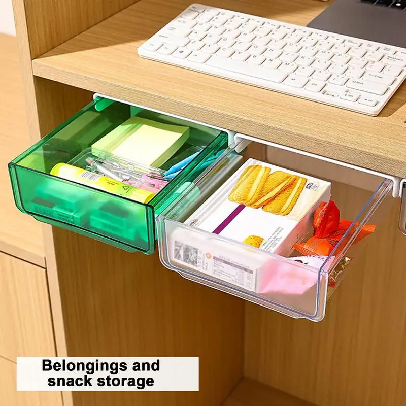 

Under Desk Drawer Shelf Desk Cabinet Storage Rack Under Table Hanging Home Organizer Box Cosmetics Stationery Wardrobe Holders