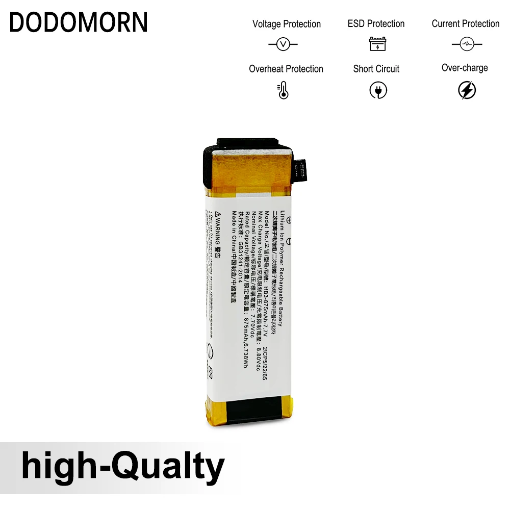 DODOMORN 100% nowy 875mAh HB3-875mah-7.7V wysokiej jakości bateria dla DJI OSMO Pocket 1 POCKET 2 Series 2 2 icp5/22/65 szybka dostawa
