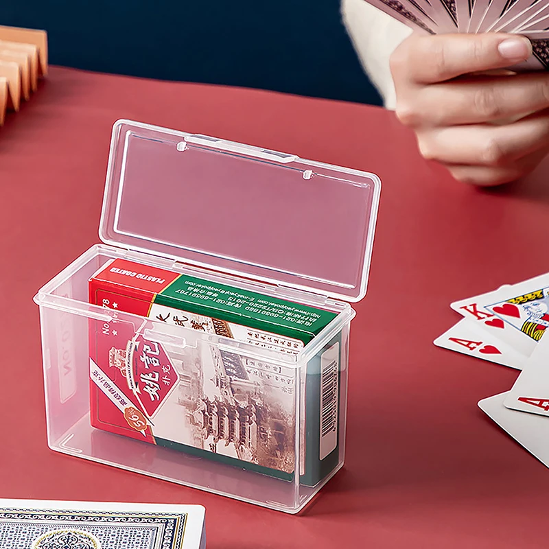 Confezione da 4 scatole trasparenti per organizzare le carte da gioco, scatole di immagazzinaggio con chiusure sicure per una facile gestione
