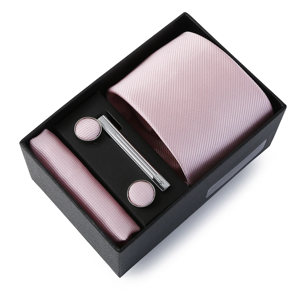 Hochzeit Männer Krawatte Einfarbig Seide Krawatte Einstecktuch Geschenk Box Set Luxus Designer Krawatte Für Männer Männlich Gravat Hochzeit Zubehör – Detail 25
