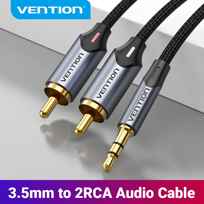 Cavo audio doppio loto da 3,5 mm a 2RCA Cavo adattatore telefonico Connessione audio Jack da 3,5 mm maschio a Rca Video Av 3 5 C Splter