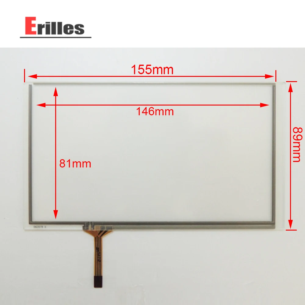 10pcs/lot New 6.4 inch 4 Wire 155mm*89mm 155*89 Resistive Touch Screen For 063020 Car gps DVD navigation