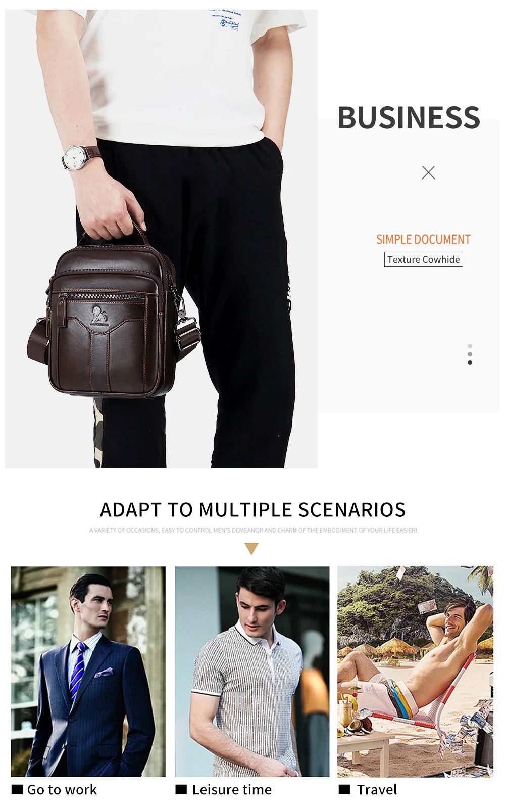 saco de couro genuíno dos homens da marca de qualidade sacos crossbody para homens mensageiro saco do homem de couro vaca sacos de ombro bolsas masculinas