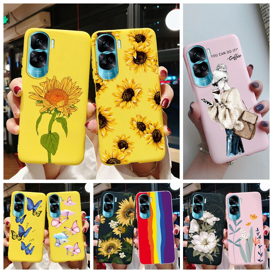 Per Honor 90 Lite Pro Cover Posteriore Coque Sunflower Heart Girl Custodia Morbida In Silicone Funda Per Huawei Honor90 Honor 90 Lite Pro Bumper