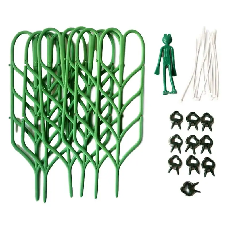 

Garden Trellis Climbing Plants Plastic Trellis Stackable Leaf Shape Mini Climbing Plant Stakes Flower Pot Support For Indoor