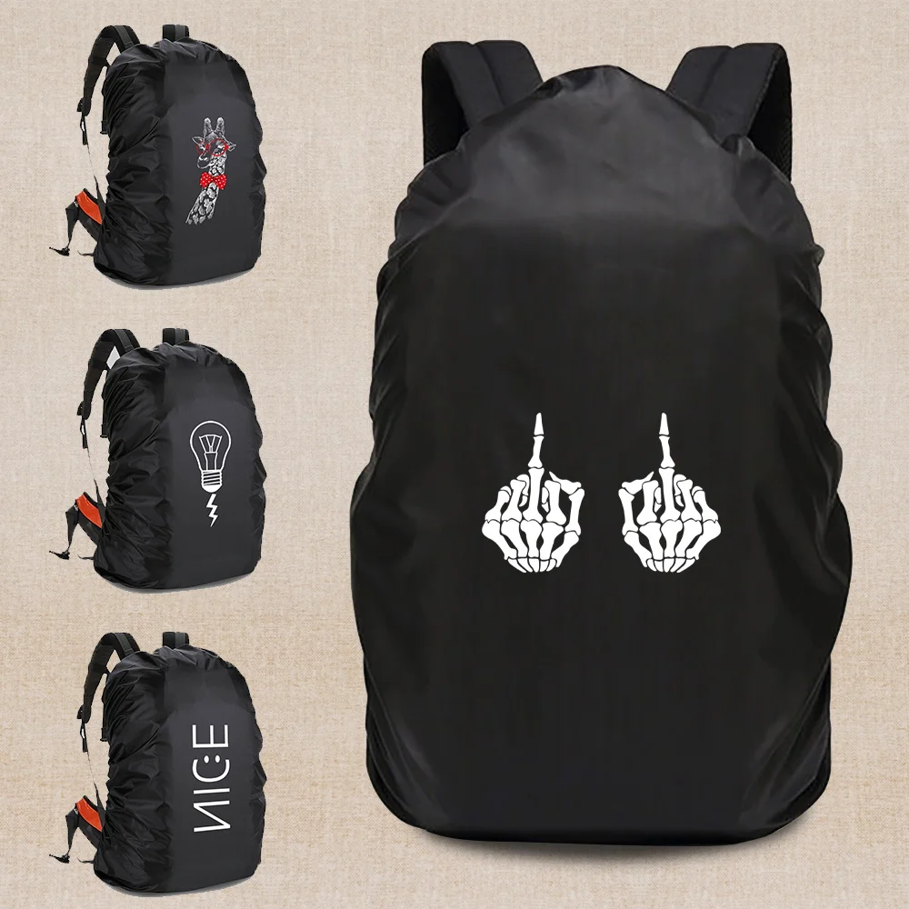 Travel Backpack Rain Cover Waterproof Dustproof Pattern Print Shoulder Bag 20L-70L Outdoor Camping Hiking Foldable Protect Case