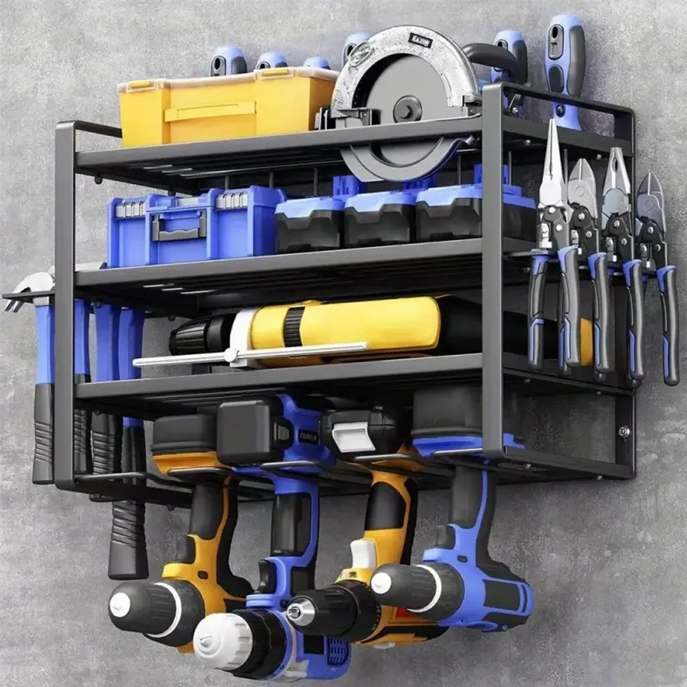 Power Tool Rack Elektrische Bohrer Halter Wand Halterung Power Tool Organizer Werkstatt Schlüssel Werkzeuge Schraubendreher Power Lagerung Regal – Detail 1