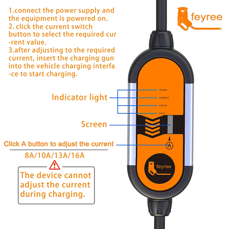 Feyree Type2 Femelle À Mâle Ev Câble De Charge 16a 11kw 32a 22kw 3phase Électrique  Voiture Iec62196 Cordon Pour Chargeur - AliExpress