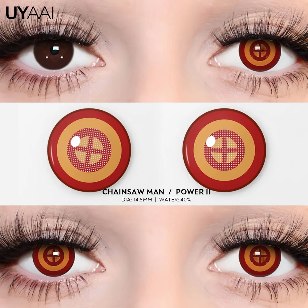 Vibrant Red Anime Cosplay Contact Lenses - Pink Costume Eye Lenses for Halloween and Role-Playing