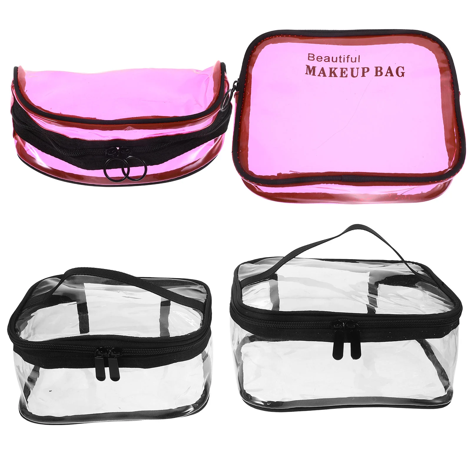 

4pcs Clear Casual Storage Bags Bags Portable PVC Makeup Pouches Wash Bags Multifunctional Storage Organizers for