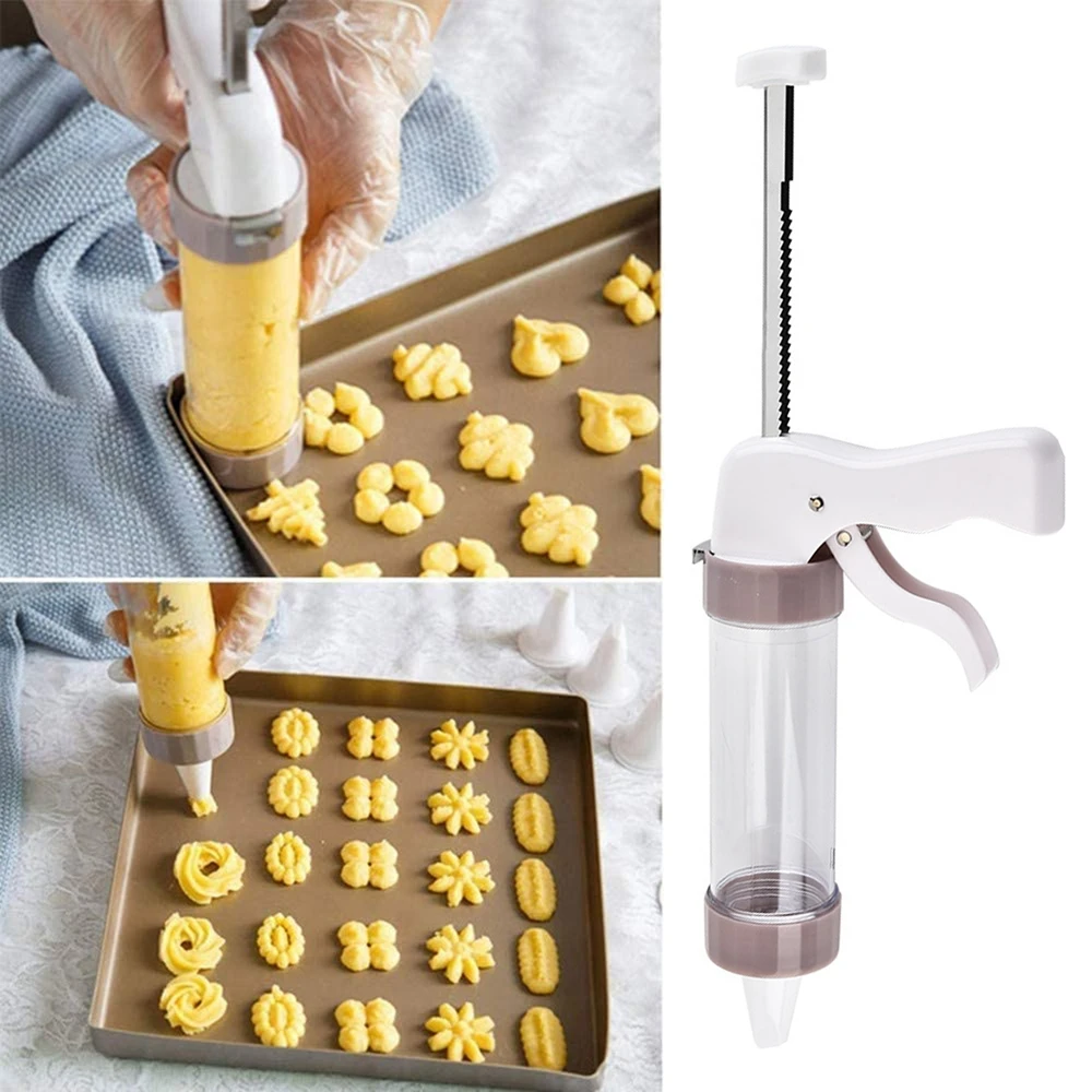 Christmas Spritz Cookie Press Gun and Icing Set Alloy Churro Maker