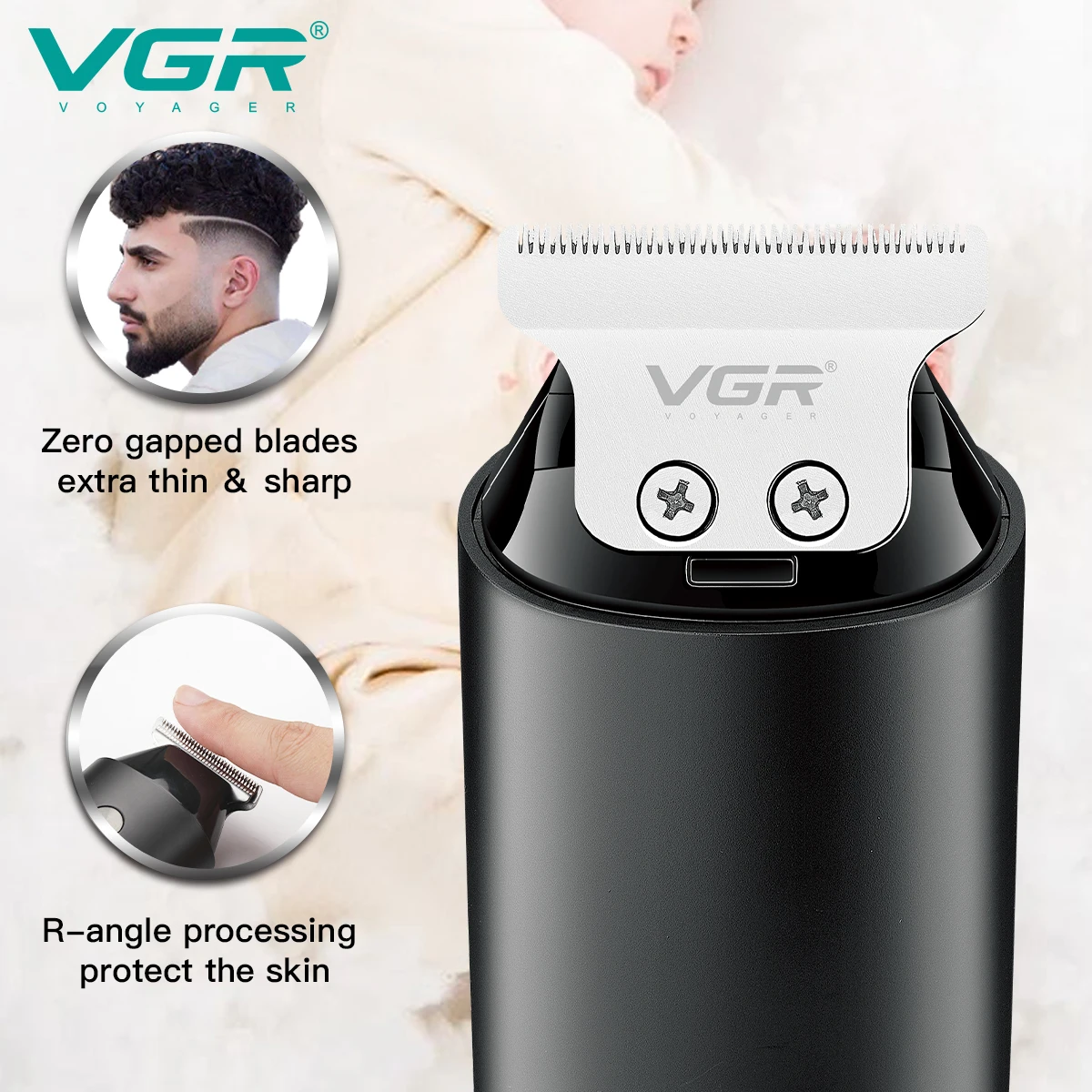 VGR Mini Hair Clipper Professional Zero Cutting Machine Electric Cordless Beard Trimmer Rechargeable Hair Trimmer For Men V-932 hair trimmer hair clipper
