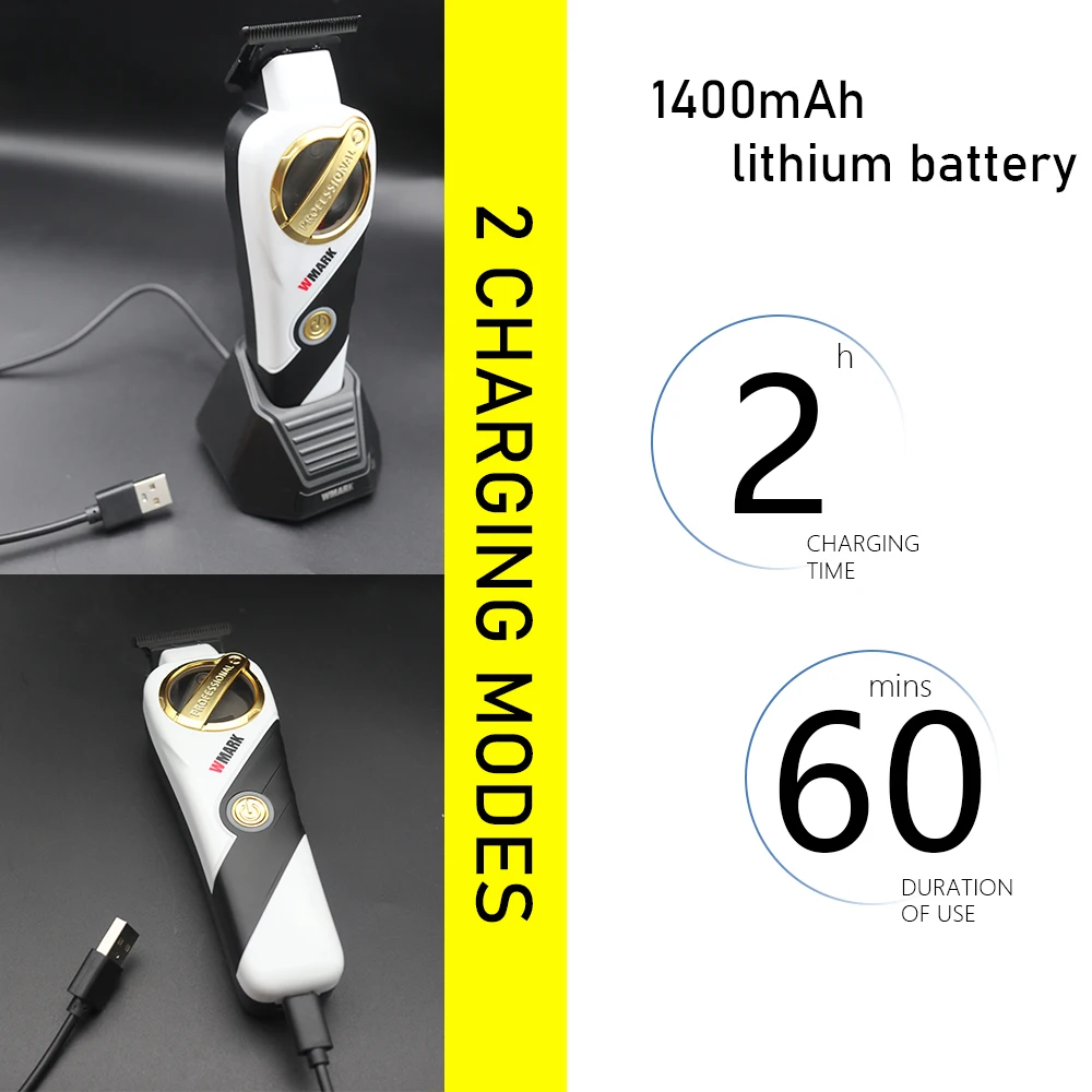 WMARK NG 9213 9000 RPM 磁気モーターヘアトリマー男性用 DLC T