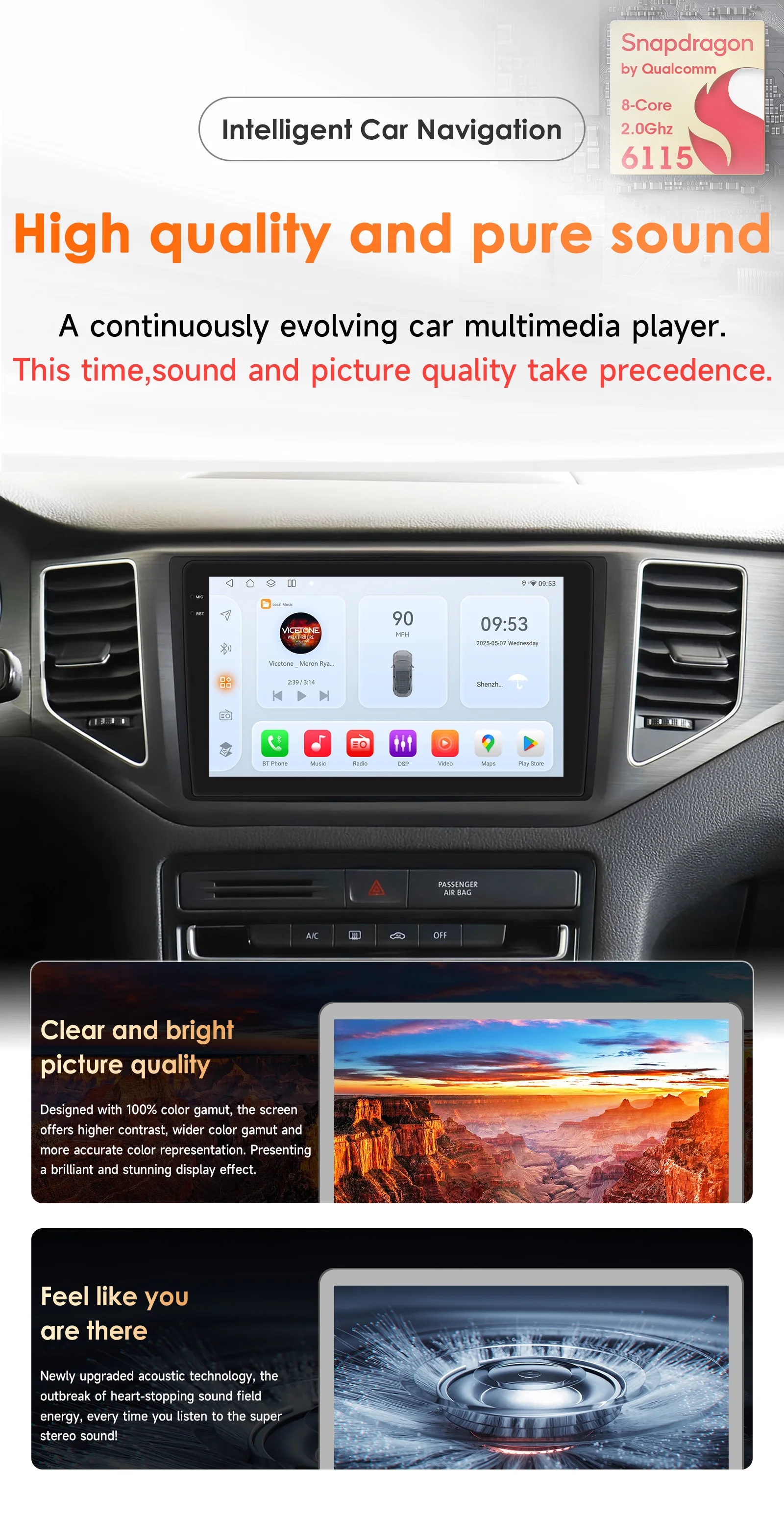 Hizpo android auto radio für vw volkswagen mqb polo plus/t-cross/zoals t-kruis/t-roc carplay 4g auto multimedia gps navigation – Detail 4