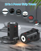 ซ็อกเก็ตมัลติฟังก์ชั่น 8 ตําแหน่งของสหภาพยุโรปพร้อมพอร์ต USB 5 พอร์ต การออกแบบสวิตช์ควบคุมอิสระสําหรับบอร์ดปลั๊กอินโฮมออฟฟิศ 3