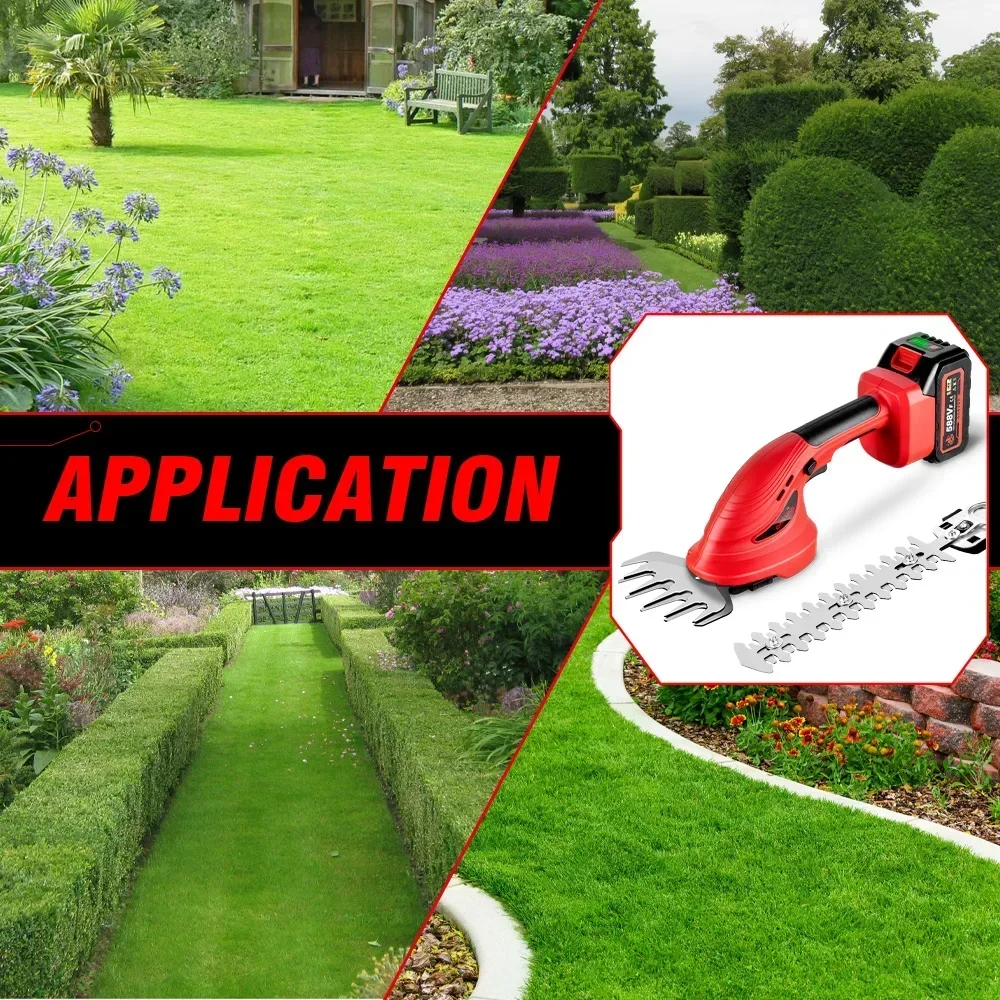 2 in 1 Brushlss Electric Hedge Trimmer Cordless Lawn Mower Grass Scissors Household Garden Power Tools For Makita 18v Battery 5