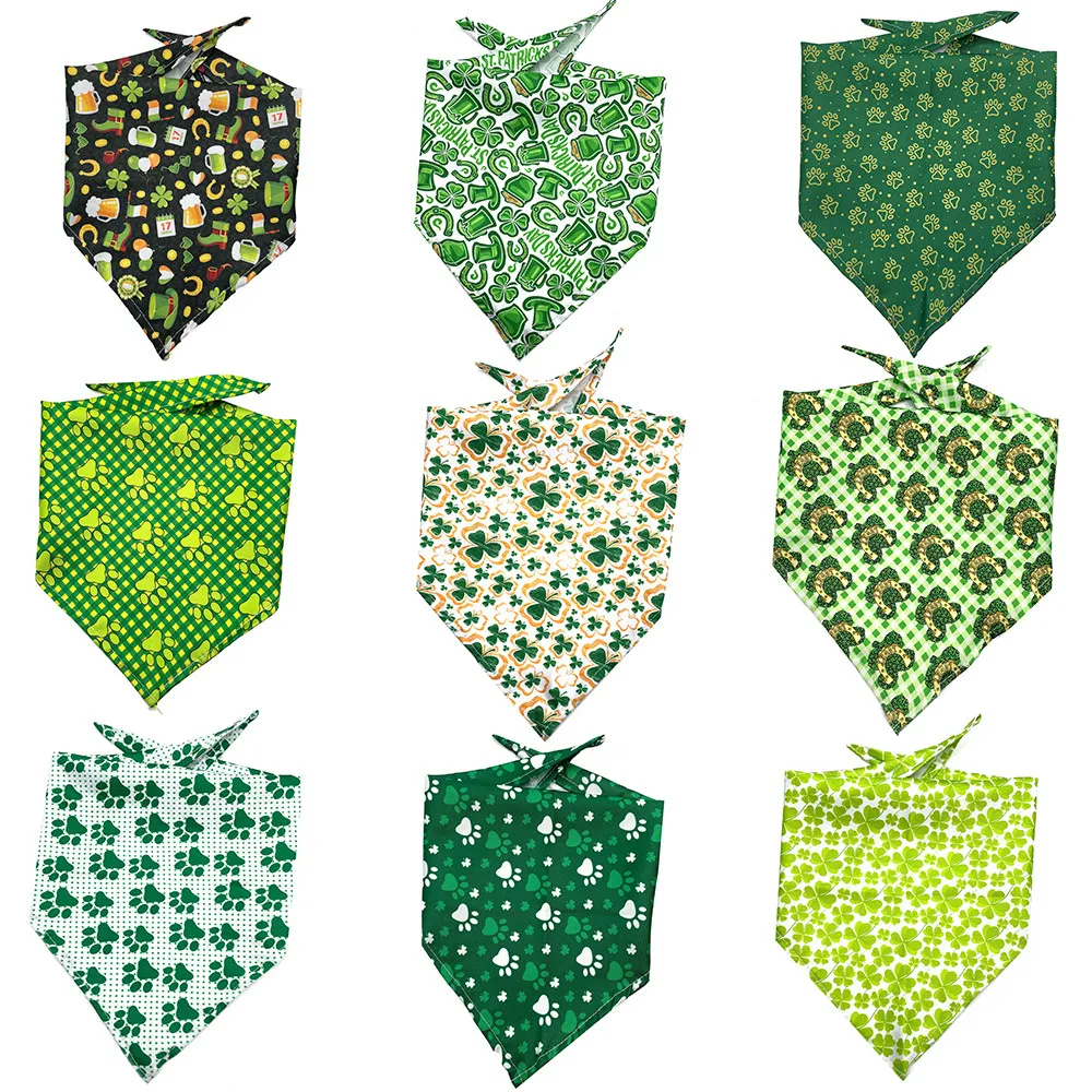 Title 10, 30/50pcs ST Patricks Day Pet Dog Bandana Acces...