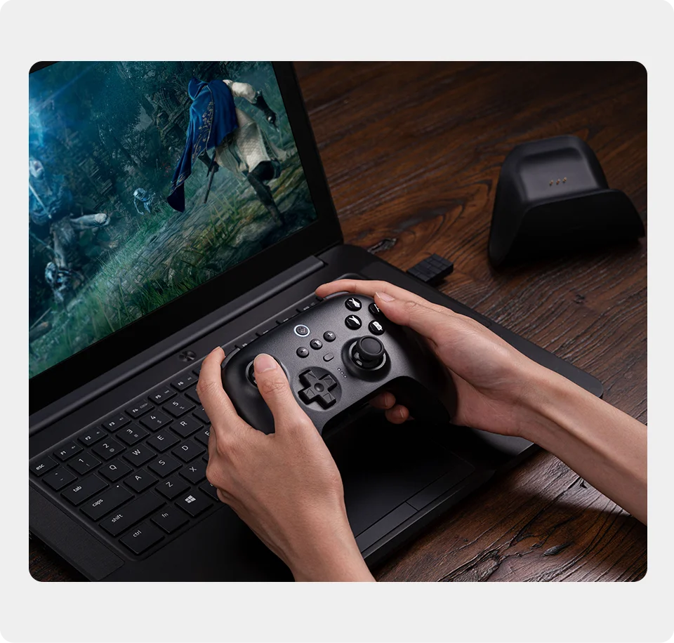 Controle 8bitdo-ultimate sem fio bluetooth controlador de jogos com doca de  carregamento para nintendo switch e pc, windows 10, 11, plataforma Steam -  Master Tech Jr