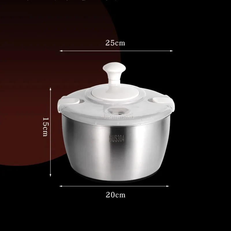 Stainless Steel Vegetable Fruit Dryer Drainer Dehydrator Salad Spinner Clean Salad and Fruit Vegetables Centrifuge Kitchen Tools vegetable dehydrator