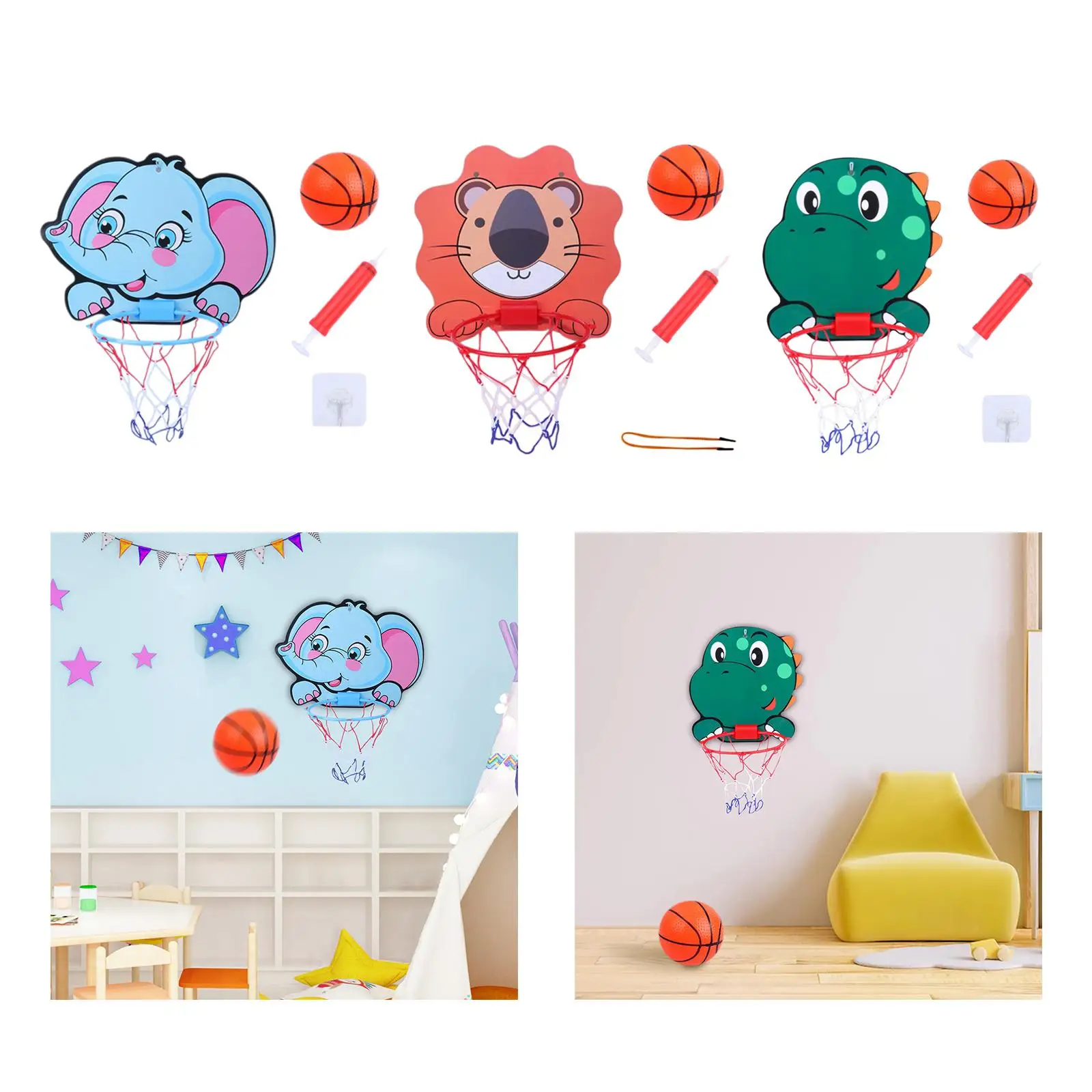 

Kids Basketball Hoop Kit Cartoon Creative Animals Basketball Stand Outdoor Indoor Game Sport Play Toys Family Interactive Toy