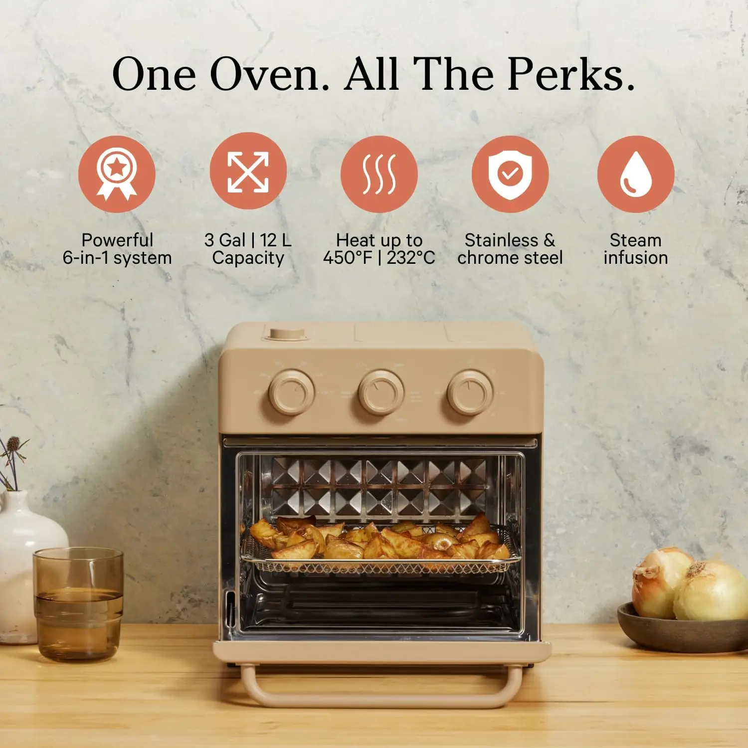 Our Place Wonder Oven | 6-in-1 Air Fryer & Toaster Oven with Steam Infusion | Compact,  Friendly, Fast Preheat, 2